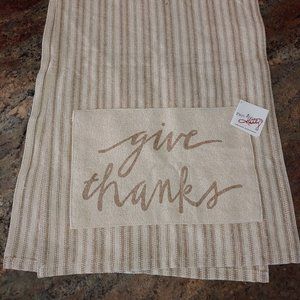 Primitives by Kathy Ticking Stripe 'Give Thanks' Table Runner 15x55"